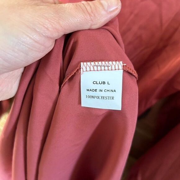 Club L London US 4 / UK 8 Satin Wrap Dress Red / Orange / Coral - Picture 10 of 11